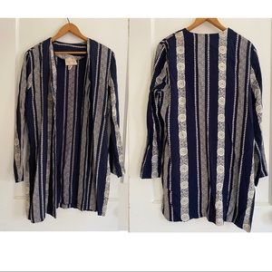 Vintage Duster Jacket 1970s Gorgeous Tile Pattern